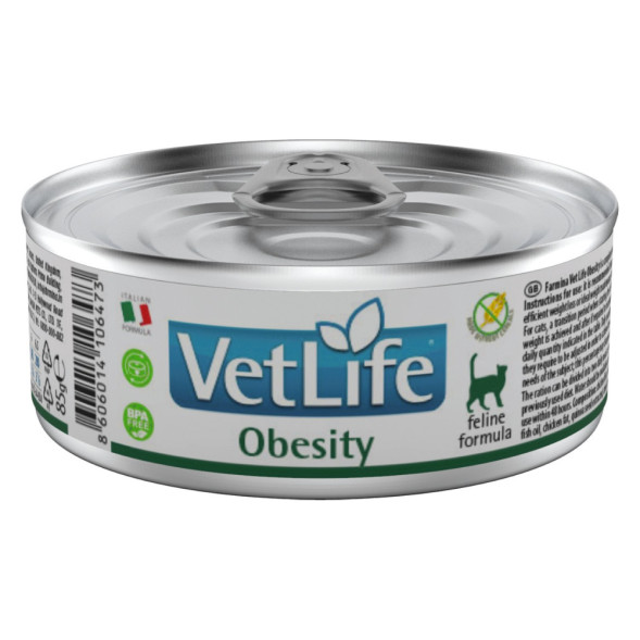 Farmina Vet Life Cat Obesity влажный корм для кошек при ожирении, в консервах - 85 г x 12 шт