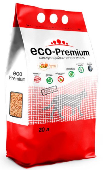 ECO Premium Персик наполнитель древесный 7,6 кг / 20 л