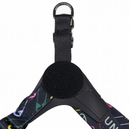 United Pets Complete me 2.5 - M шлейка для собак, 40-54 см, черная с разноцветными булавками