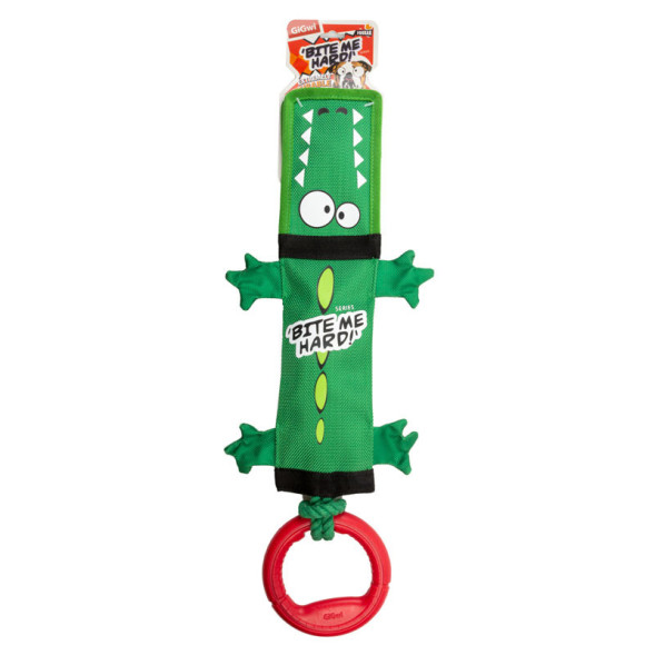 GiGwi BITE ME HARD игрушка для собак Крокодил на веревке с ручкой и пищалкой, 51 см