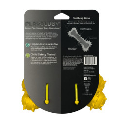 Playology PUPPY TEETHING BONE дентальная хрустящая жевательная косточка для щенков с ароматом курицы, желтый