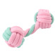 Mr.Kranch игрушка для собак Гантель из каната, 14х5 см, розовая с голубым