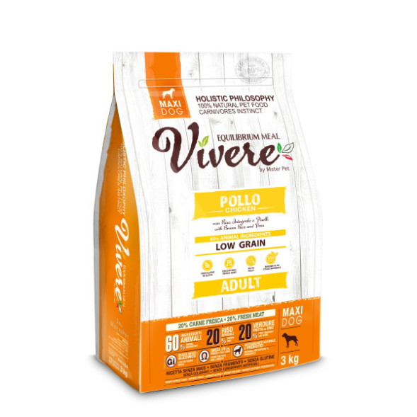 VIVERE сухой корм для взрослых собак крупных пород с курицей - 3 кг