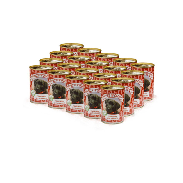 Ем без проблем влажный корм для щенков с говядиной, в консервах - 410 г х 20 шт