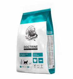 Doctrine сухой беззерновой корм для стерилизованных кошек и кастрированных котов с индейкой и лососем - 10 кг