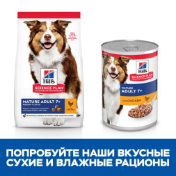 Hills Science Plan влажный корм для пожилых собак с курицей, в консервах - 370 г x 6 шт