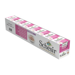 Schesir Cat Adult влажный корм для взрослых кошек с тунцом, курицей и рисом в консервах - 85 г х 14 шт