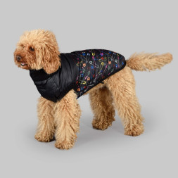 United Pets Polar 30 куртка для собак, черная с разноцветными булавками
