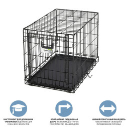 MidWest клетка Ovation 79х49х54,6h см с торцевой вертикально-откидной дверью черная