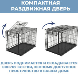 MidWest клетка Ovation 79х49х54,6h см с торцевой вертикально-откидной дверью черная