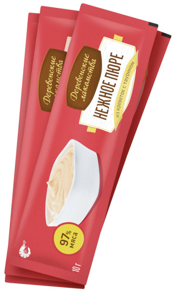 Деревенские лакомства для кошек Нежное пюре из креветок - 40 г