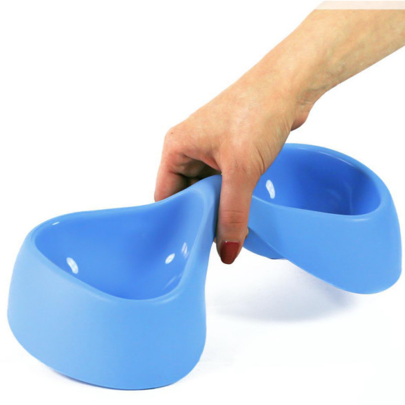 United Pets Bicio миска двойная, 2х230 мл, голубая