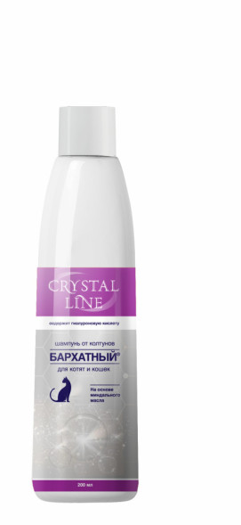 Apicenna Crystal Line шампунь Бархатный от колтунов для кошек и котят - 200 мл