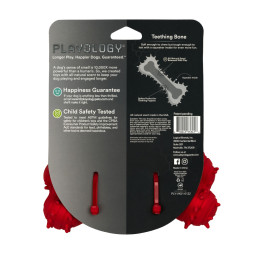 Playology PUPPY TEETHING BONE дентальная хрустящая жевательная косточка для щенков с ароматом говядины, красный
