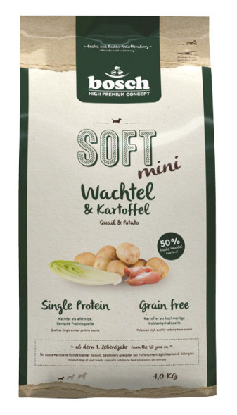Bosch Soft Mini с перепелкой и картофелем полувлажный корм для собак 1 кг