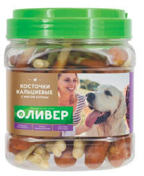 Оливер лакомство для собак всех пород кальциевые косточки с мясом курицы - 750 г