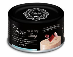 Pettric Cherie Healthy Living влажный корм для взрослых кошек мусс из курицы и тунца, в консервах - 80 г х 24 шт