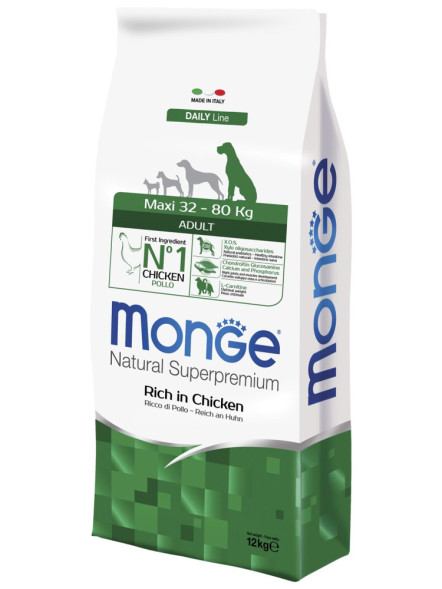 Monge Dog Maxi Adult сухой корм для взрослых собак крупных пород с курицей - 12 кг