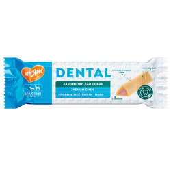 Мнямс DENTAL лакомство для собак крупных пород Зубной снек с лососем - 85 г