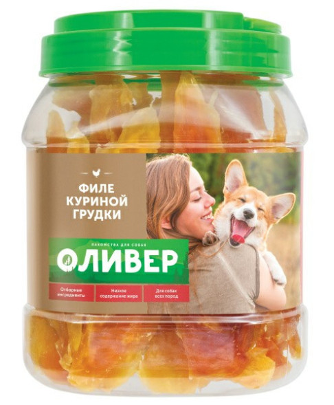 Оливер лакомство для собак всех пород филе куриной грудки - 750 г