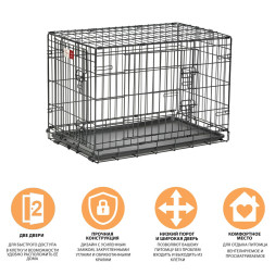 MidWest клетка Life Stages 76х53х61h см 2 двери черная