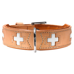 Hunter Swiss 55 ошейник для собак 41-49 см, кожа, бежевый