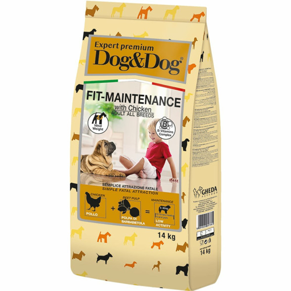 Dog&amp;amp;Dog Expert Premium Fit-Maintenance сухой корм для взрослых собак, для контроля веса, с курицей - 14 кг