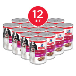 Hills Science Plan влажный корм для собак с говядиной, в консервах - 370 г x 6 шт