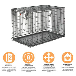 MidWest клетка Life Stages 122х76х84h см 2 двери черная