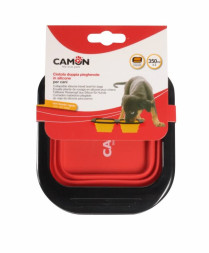 Camon миска для кошек и собак складная дорожная, квадратная двойная, размер S, 350 мл х 2 шт