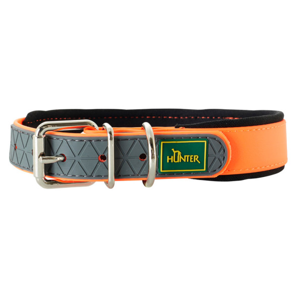 Hunter Convenience Comfort 40 ошейник для собак 27-35 см/2 см, биотановый, мягкая горловина, оранжевый неон