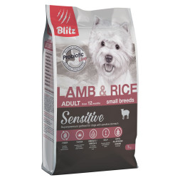 Blitz Sensitive Adult Small Breeds Lamb &amp;amp; Rice сухой корм для взрослых собак мелких пород, с ягненком и рисом - 7 кг