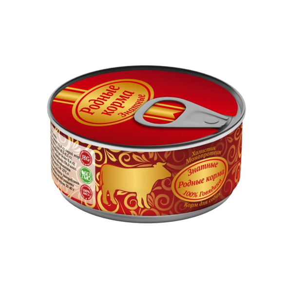 Консервы Родные Корма Знатные Говядина для собак - 100 г х 24 шт