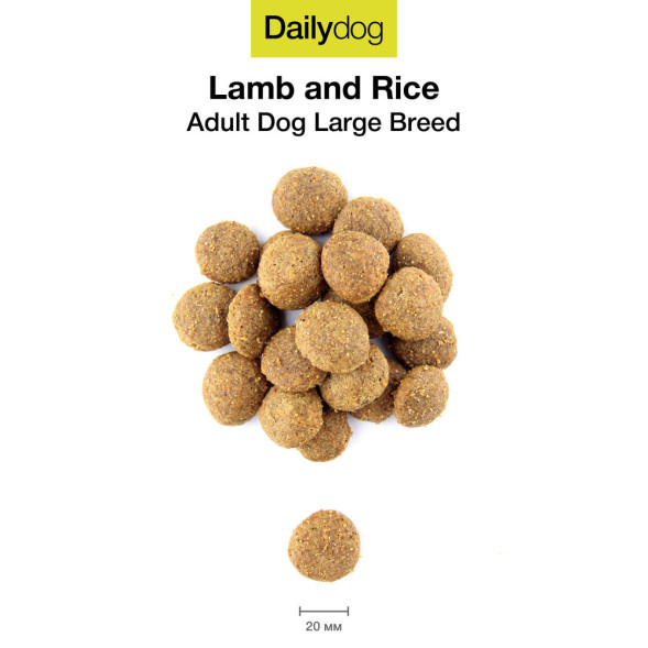 Сухой корм Dailydog Adult Large Breed lamb and rice для взрослых собак крупных пород с ягненком и рисом - 12 кг