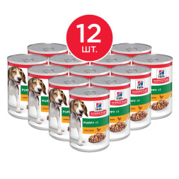 Hills Science Plan влажный корм для щенков с курицей, в консервах - 370 г x 6 шт