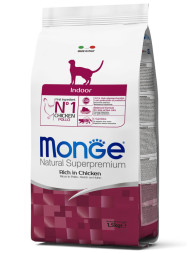 Monge Cat Indoor сухой корм для взрослых кошек постоянно живущих в помещении 1,5 кг