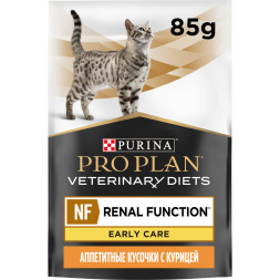 Purina Pro Plan Veterinary Diets NF Renal Function Early Care влажный корм для кошек для поддержания функции почек на начальной стадии хронической почечной недостаточности с курицей, в паучах - 85 г х 10 шт