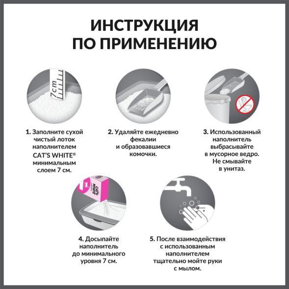 Cats White Box Premium Baby Powder наполнитель комкующийся для кошачьего туалета с ароматом детской присыпки - 6 л