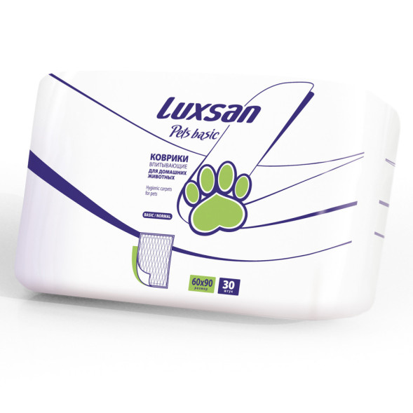 Luxsan Basic коврики впитывающие для животных, 60х90, 30 шт