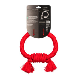 Playology DRI-TECH RING жевательное кольцо-канат для собак средних и крупных пород с ароматом говядины, красное