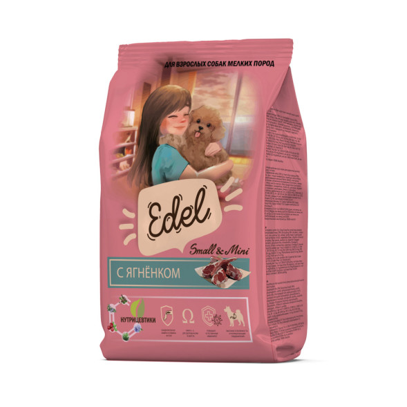 Edel Adult Mini Lamb сухой корм для взрослых собак мелких пород, с ягненком - 10 кг