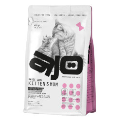 AJO Cat Kitten&amp;amp;Mom сухой корм для котят, беременных и кормящих кошек с индейкой - 400 г