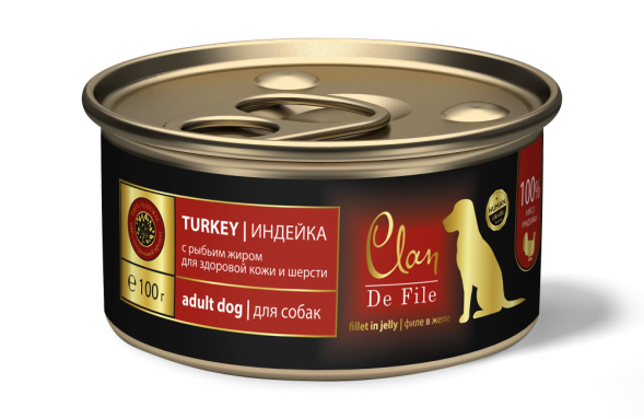 Консервы Clan De File для собак с индейкой - 100 г