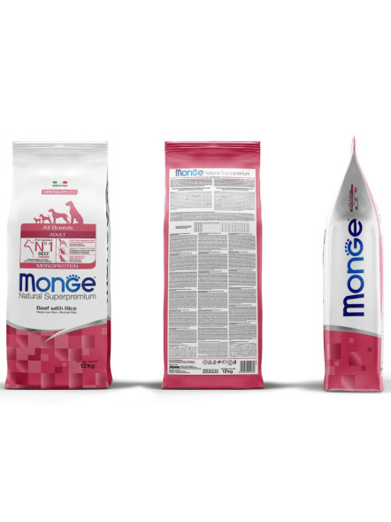 Monge Dog All Breeds сухой корм для взрослых собак с говядиной и рисом 12 кг