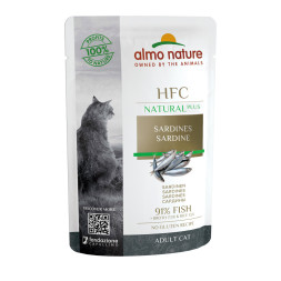 Almo Nature HFC Natural Plus (Alternative) Adult Cat Sardines паучи для взрослых кошек с сардинами и 91% мяса - 55 г х 24 шт