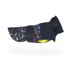 United Pets Easy 32 дождевик для собак, черный с разноцветными булавками