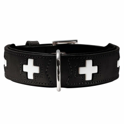 Hunter Swiss 65 ошейник для собак 51-58,5 см, кожа, черный