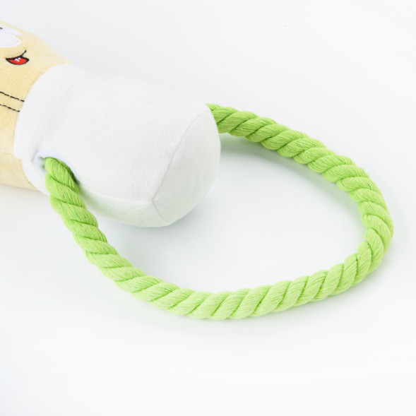 Mr.Kranch игрушка для собак Шаурма плюшевая с канатиком и пищалкой, 21 см