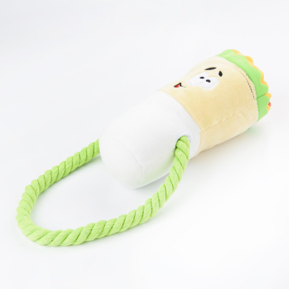Mr.Kranch игрушка для собак Шаурма плюшевая с канатиком и пищалкой, 21 см