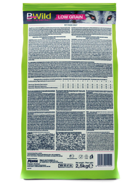 Monge Dog BWild Low Grain сухой низкозерновой корм для взрослых собак всех пород с мясом дикого кабана 2,5 кг